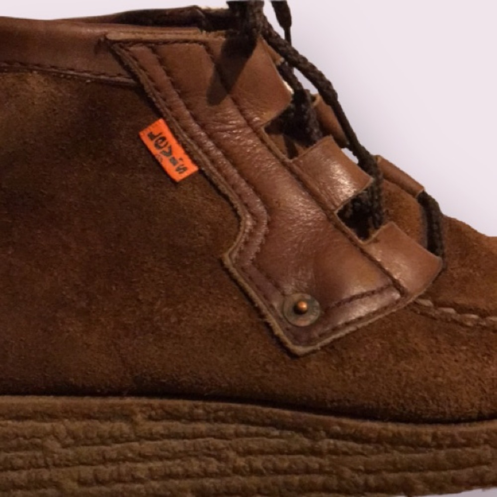 Levi’s Vintage Orange tag Leather Lace Up Moccasin Style Boots.